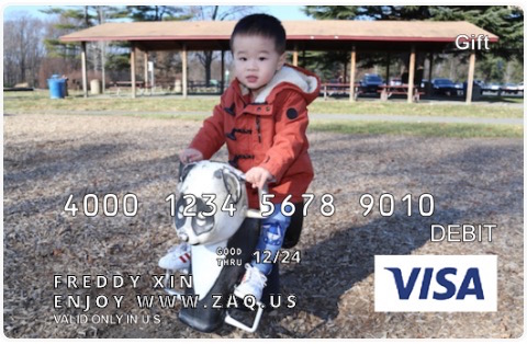 送给 Freddy 的自定义图案 Visa 礼卡
