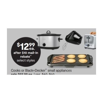 Cooks Or Black Decker Small Appliances After Rebate