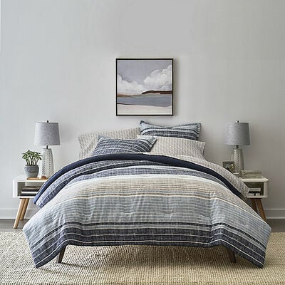 Home Expressions Mercer Stripes Complete Bedding Set With Sheets