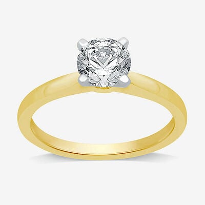 Ever Star Womens 1 CT. T.W. Lab Grown 10K Gold Round Engagement Ring