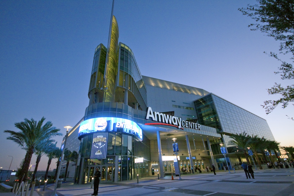 The new Amway Center, an indoor arena in Orlando, Florida