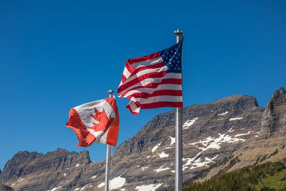 USA Canada Flags