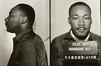 Mugshot of Martin Luther King Jr following his 1963 arrest in Birmingham